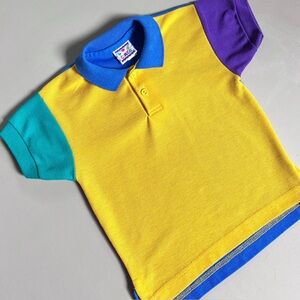 CIRCO Vintage 90’s Color Block Short Sleeve Retro Polo Shirt
